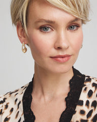 Chico's - Gold Puff Hoop Earrings
