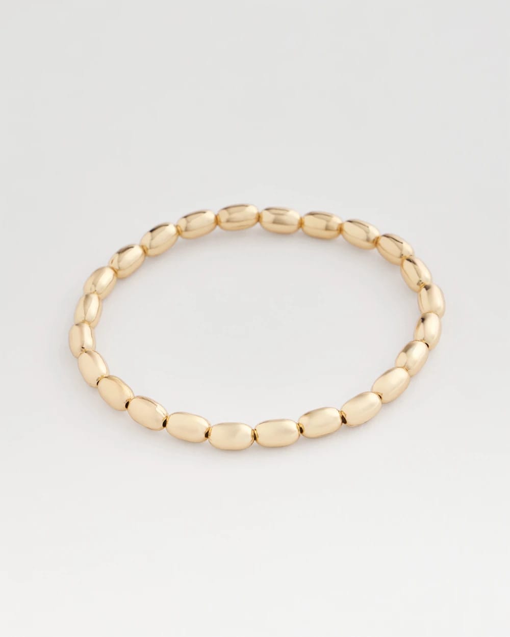 Chico's - Goldtone Oval Beaded Stretch Bracelet