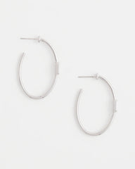Chico's - Silver Oval Hoop Earrings