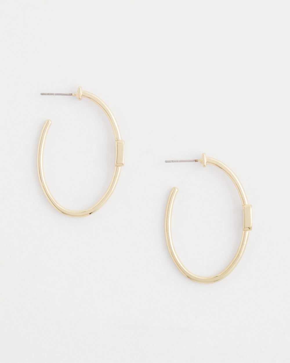 Chico's - Gold Oval Hoop Earrings