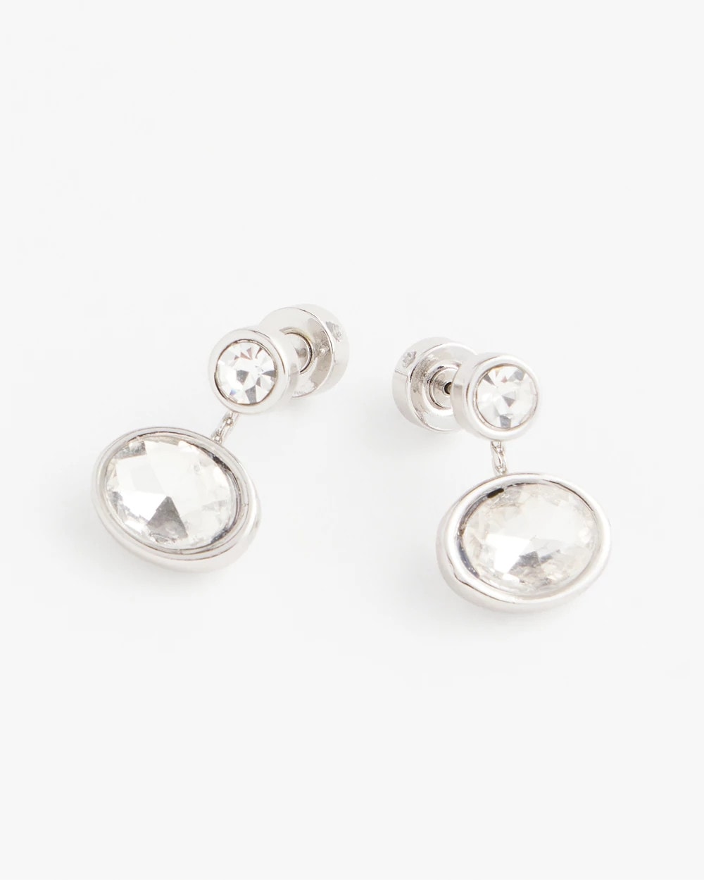 Chico's - Silvertone Bezel Stud Earrings