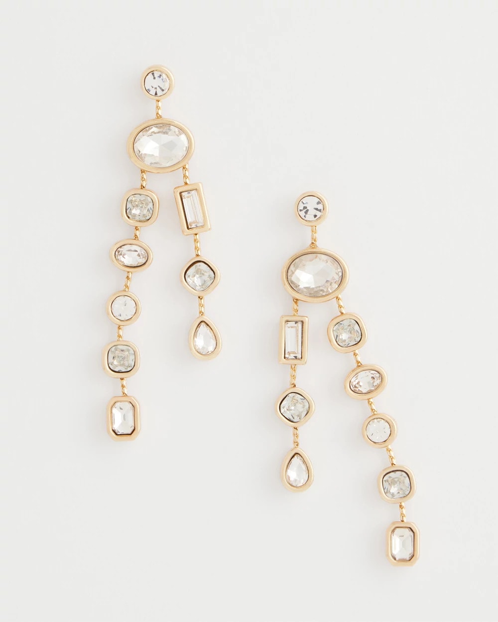 Chico's - Bezel Set Linear Goldtone Earrings