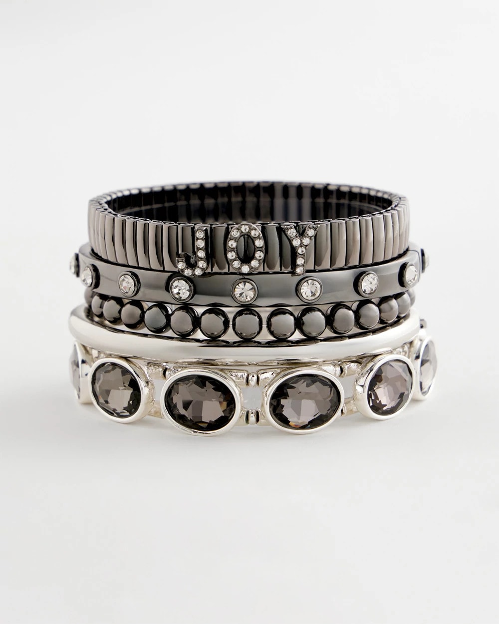 Chico's - Hematite Rhinestone Tone Bangle