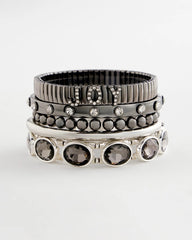 Chico's - Hematite Rhinestone Tone Bangle