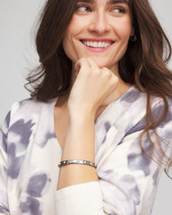Chico's - Hematite Rhinestone Tone Bangle