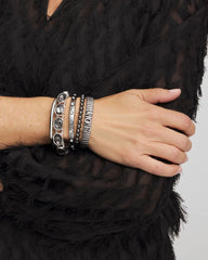 Chico's - Hematite Rhinestone Tone Bangle