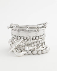 Chico's - Small Beaded Silver Tone Stretch Bracelet