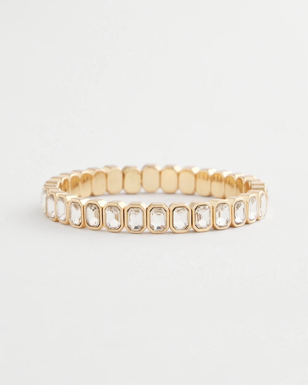 Chico's - Gold Bezel Set Stretch Tennis Bracelet