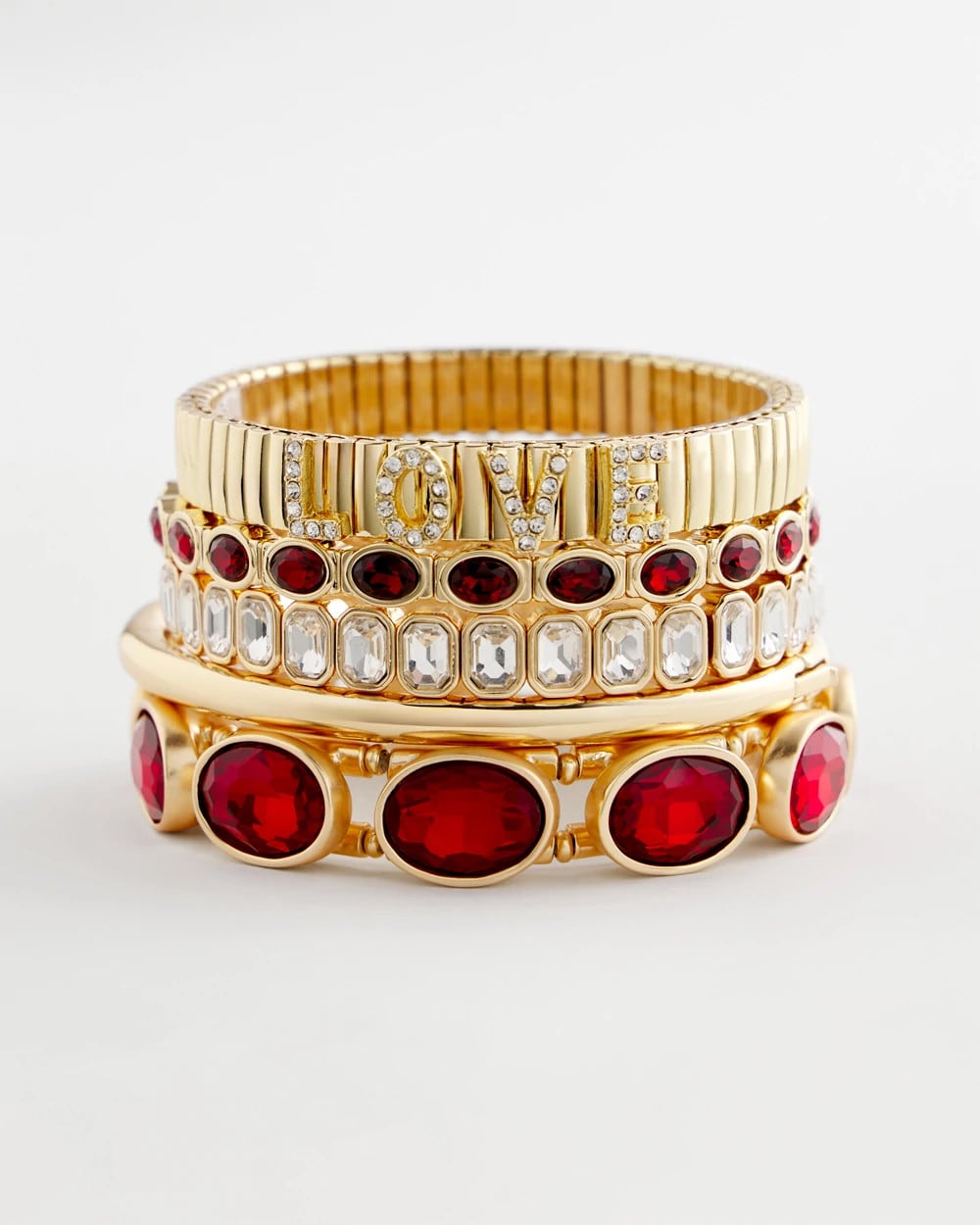 Chico's - Gold Bezel Set Stretch Tennis Bracelet