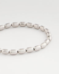 Chico's - Silvertone Oval Beaded Stretch Bracelet