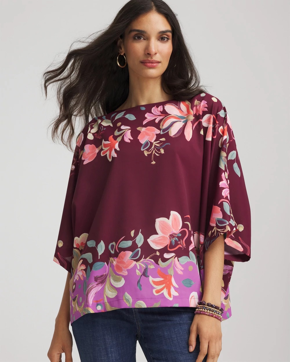 Chico's - Printed Boatneck Pullover Poncho