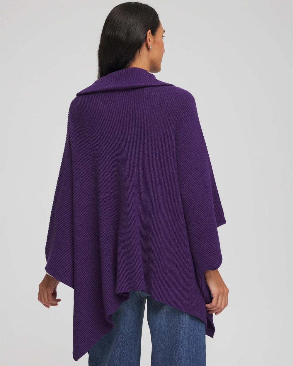 Chico's - Rhinestone Zip-Collar Sweater Poncho