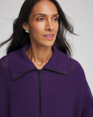 Chico's - Rhinestone Zip-Collar Sweater Poncho