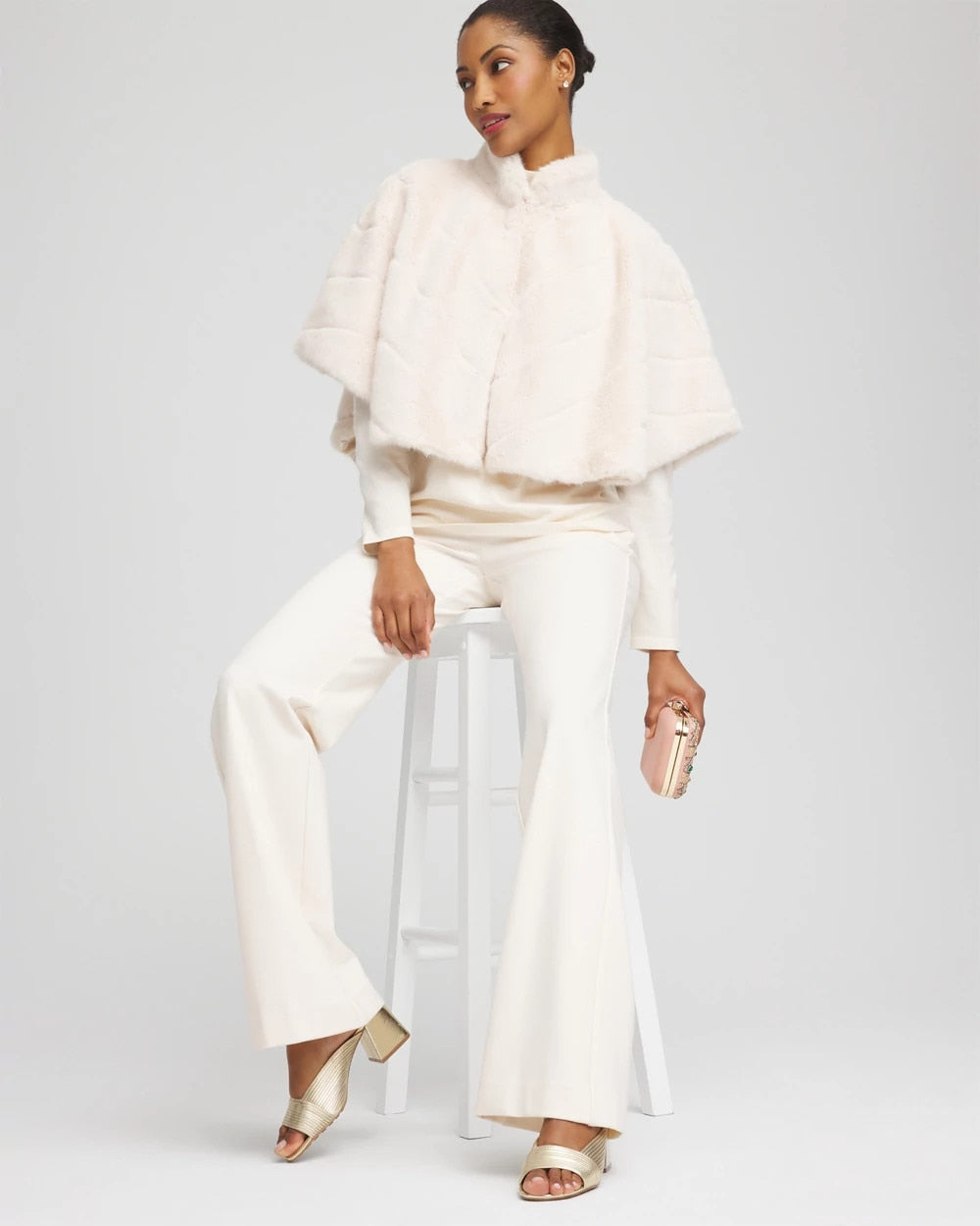 Chico's - Faux Fur Funnelneck Capelet