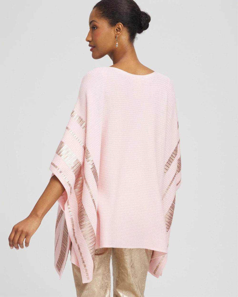 Chico's - Sequin Striped Sweater Poncho