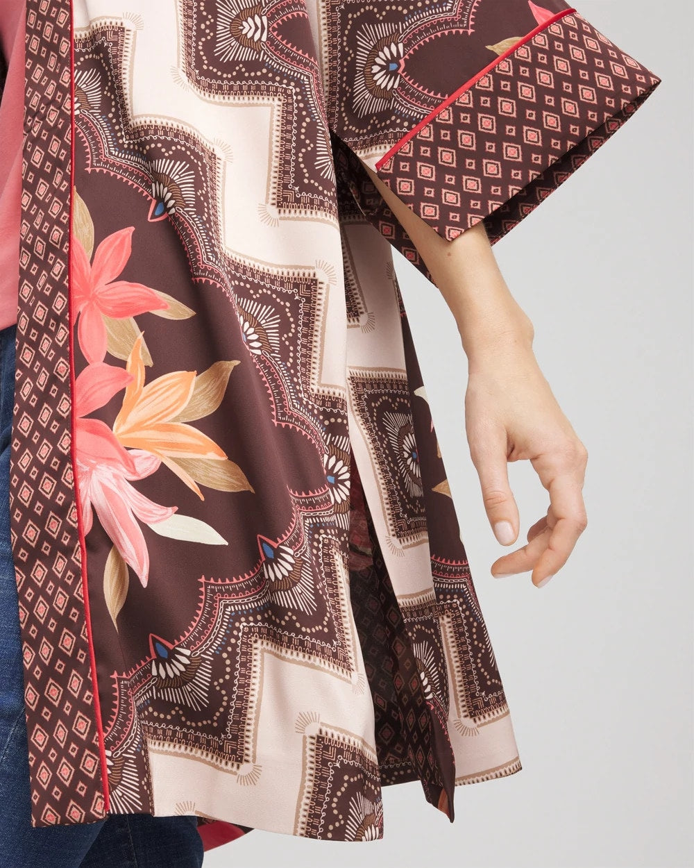 Chico's - Long Mixed-Print Kimono