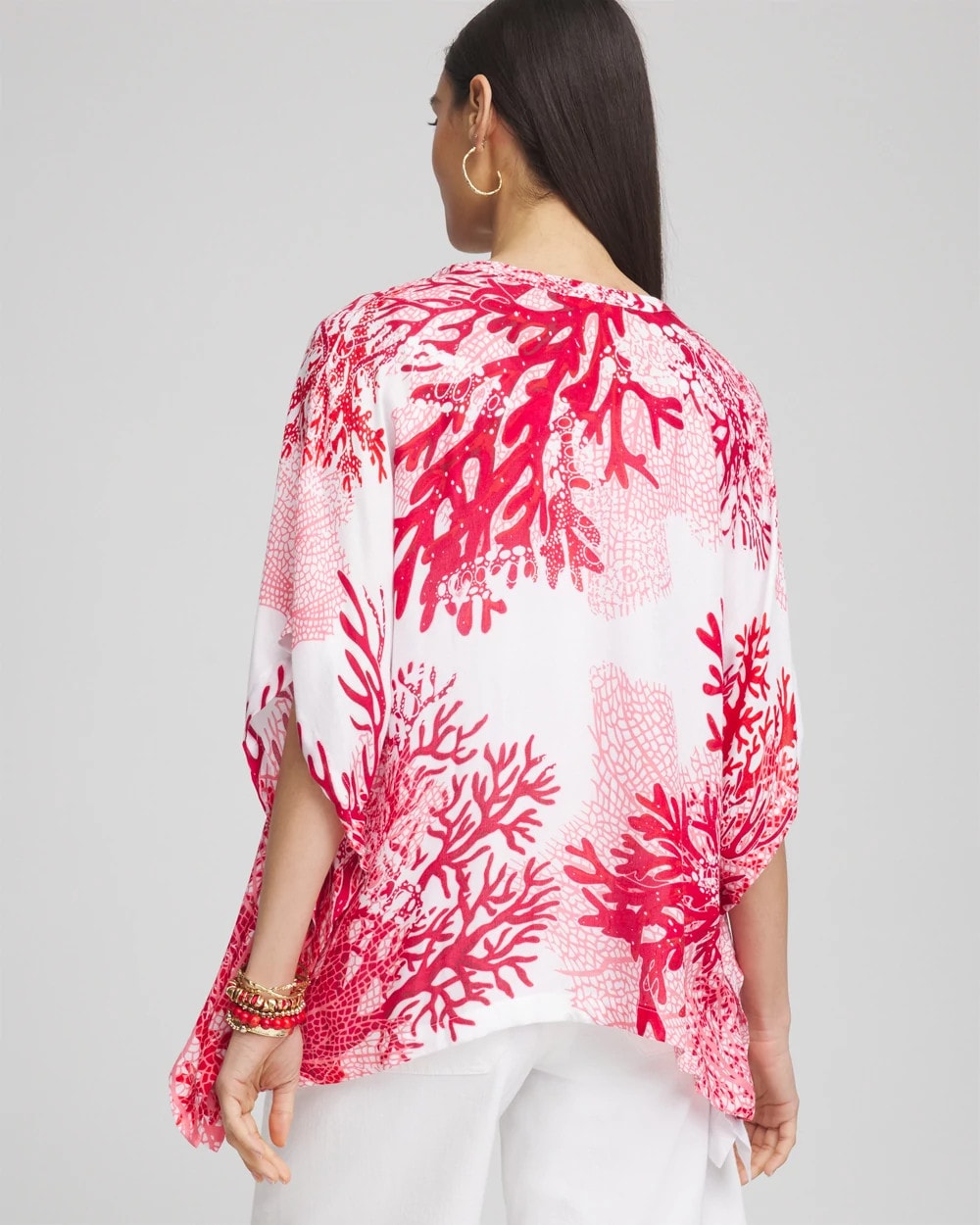 Chico's - Coral Reef Motif Poncho