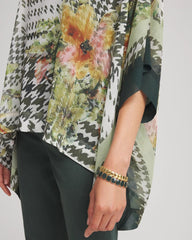 Chico's - Printed Crinkle-Chiffon Pullover Poncho