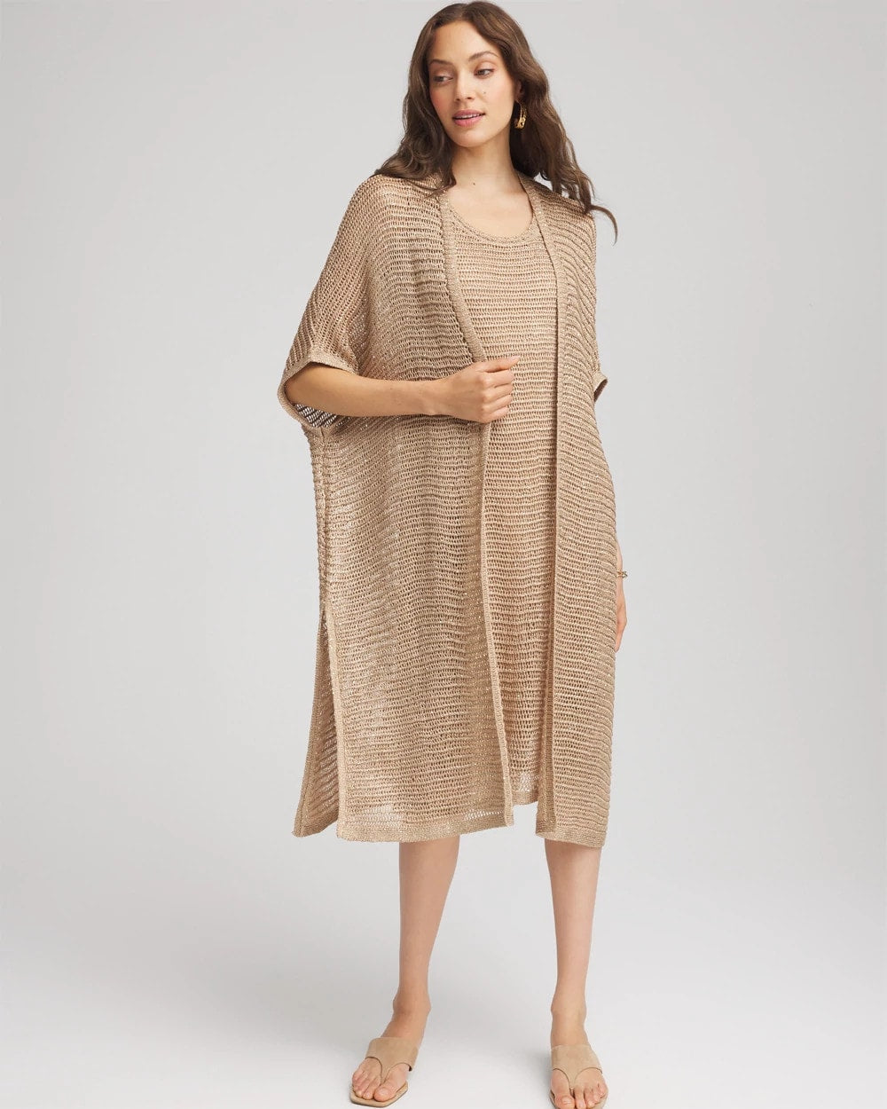 Chico's - Crochet-Knit Sequins Ruana