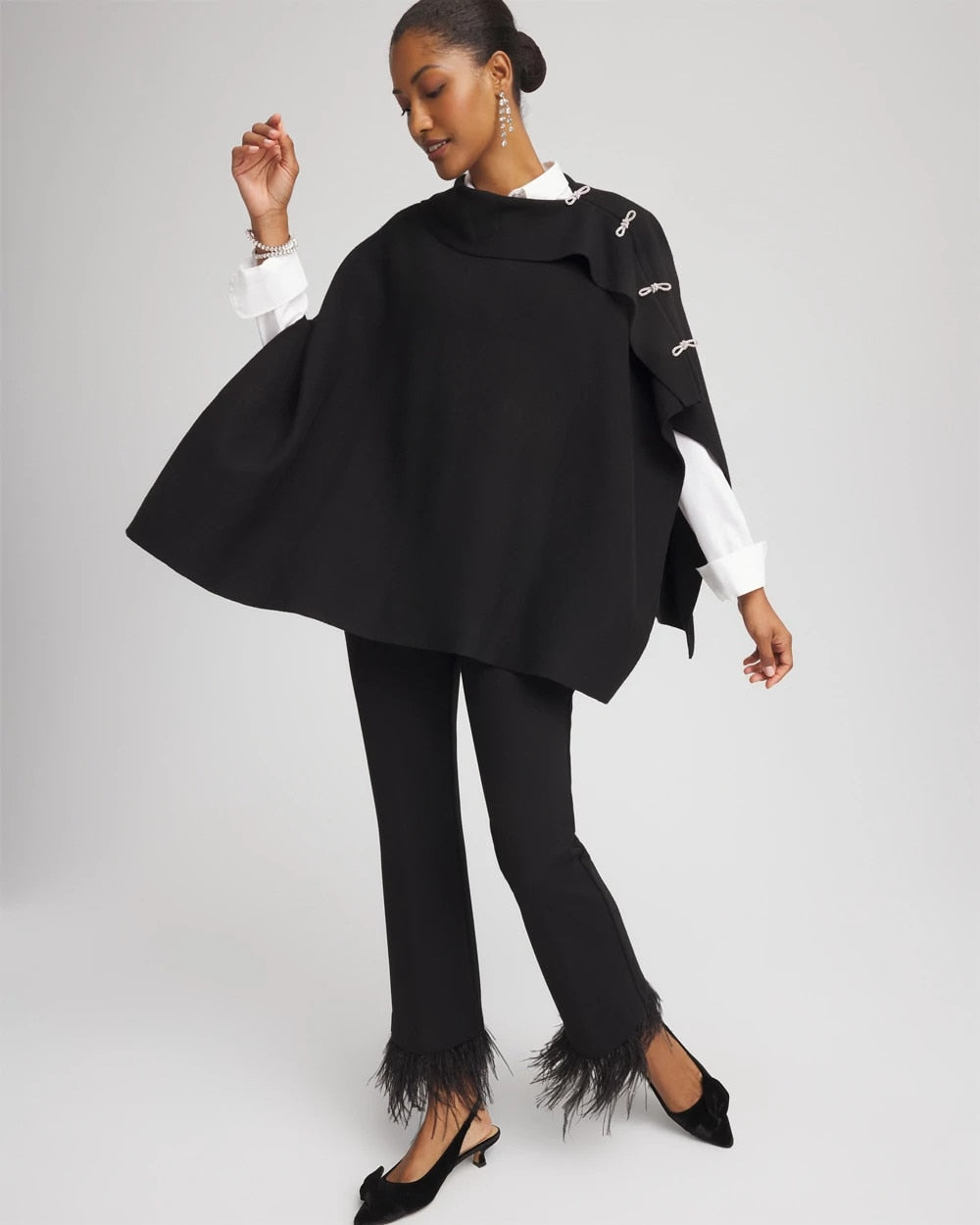 Chico's - Embellished Bow Poncho