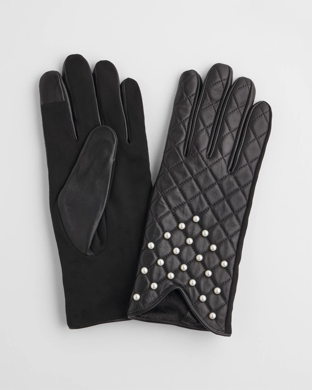 Chico's - Leather Pearl Quilted Gloves