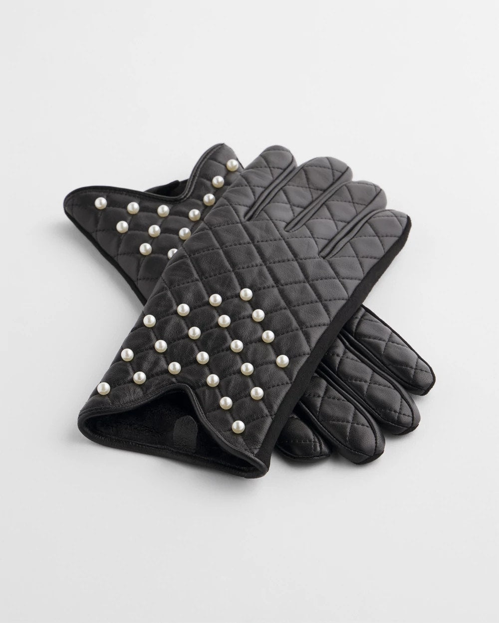 Chico's - Leather Pearl Quilted Gloves