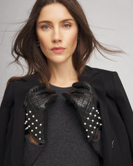 Chico's - Leather Pearl Quilted Gloves
