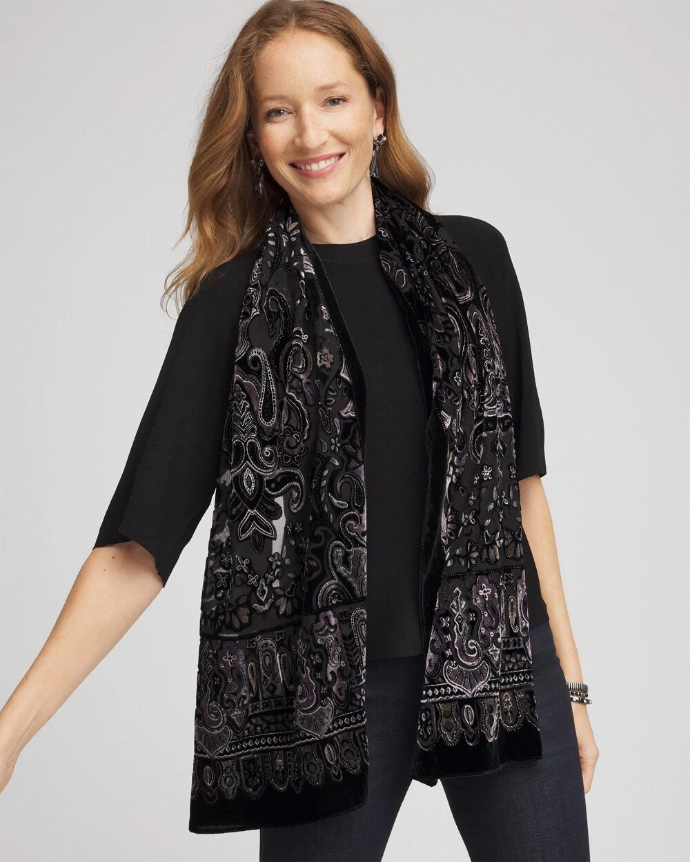 Chico's - Velvet Burnout Oblong Scarf