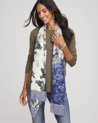 Chico's - Colorblock Floral-Print Oblong Scarf