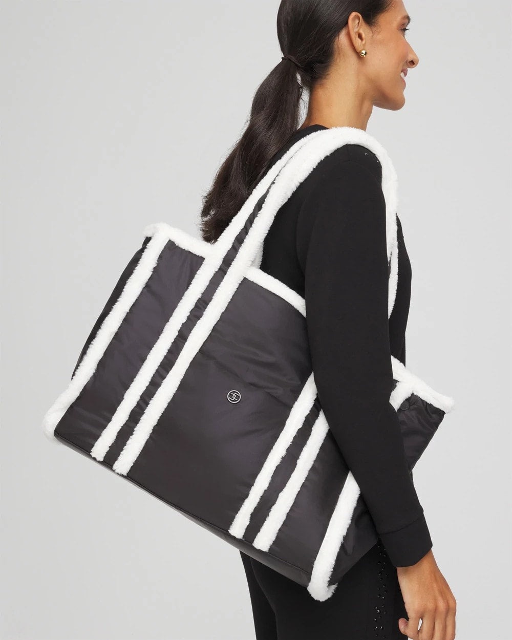 Chico's - Faux Fur Sporty Tote Bag