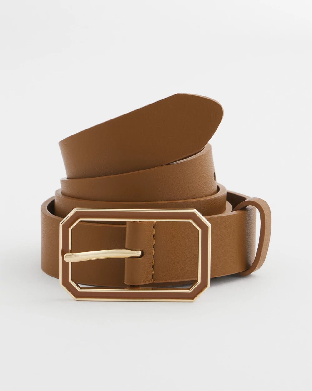 Chico's - Cognac Enamel Buckle Trouser Belt