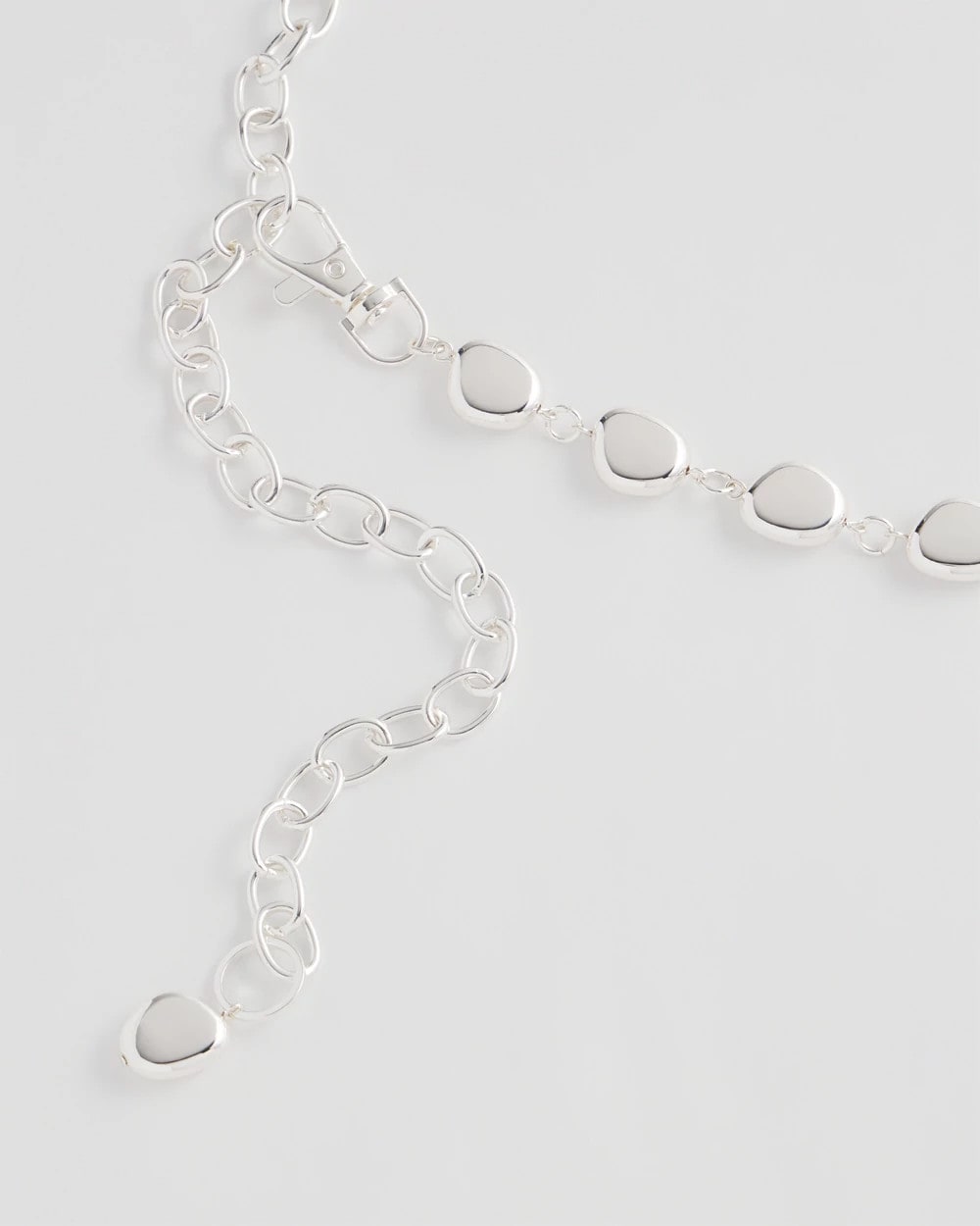 Chico's - Silvertone Pebble Chain Belt