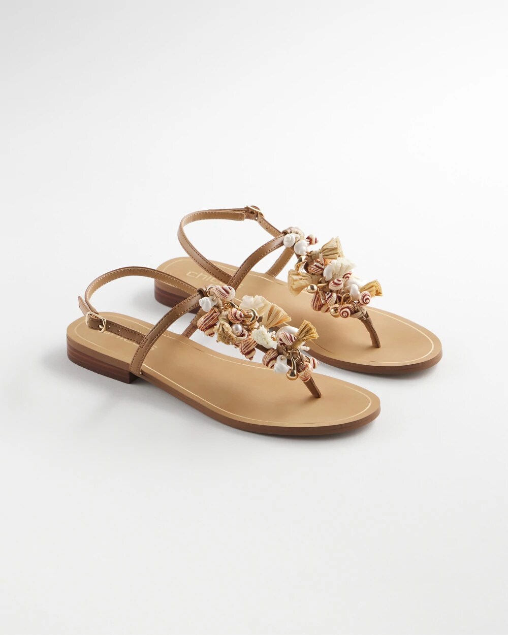 Chico's - Beach Seashell T-Strap Sandals