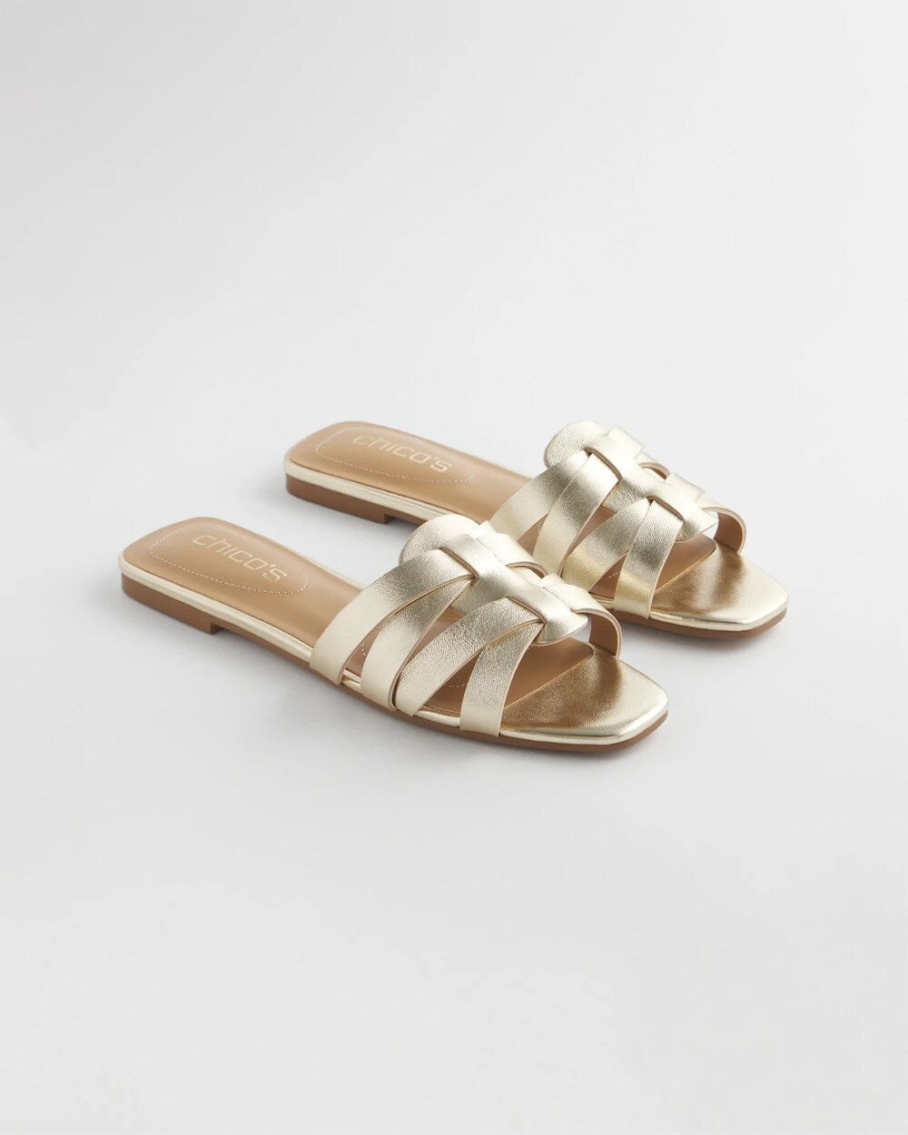 Chico's - Leather Cassidy Cross-Strap Slide Shoes