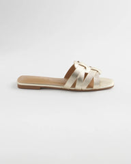 Chico's - Leather Cassidy Cross-Strap Slide Shoes
