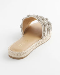 Chico's - Linen Knotted Espadrille Slides