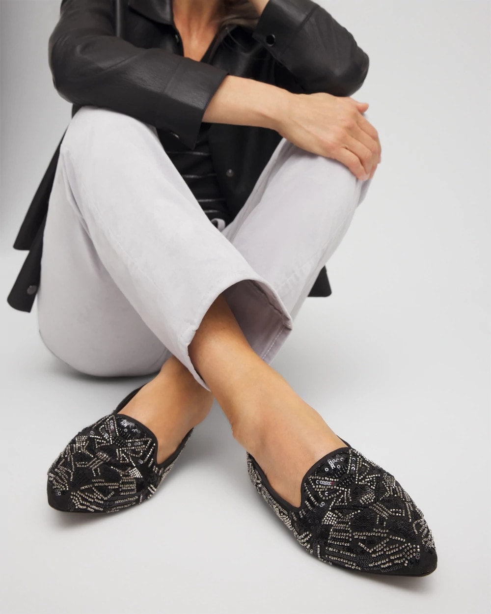 Chico's - Gwyn Art Deco Beaded Flats