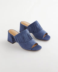 Chico's - Blue Lotus Suede Fringe Block Heels