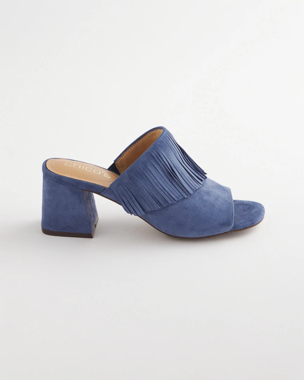 Chico's - Blue Lotus Suede Fringe Block Heels