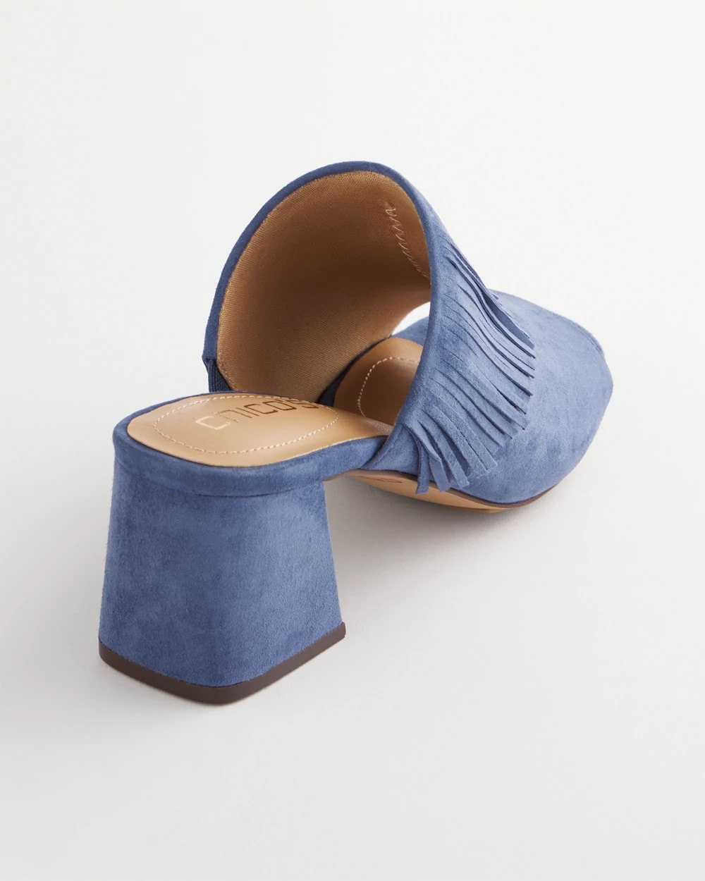 Chico's - Blue Lotus Suede Fringe Block Heels