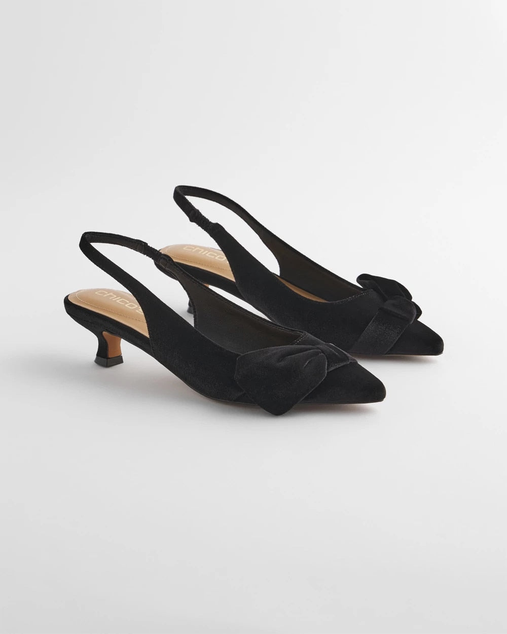 Chico's - Charm Velvet Bow Kitten Heels