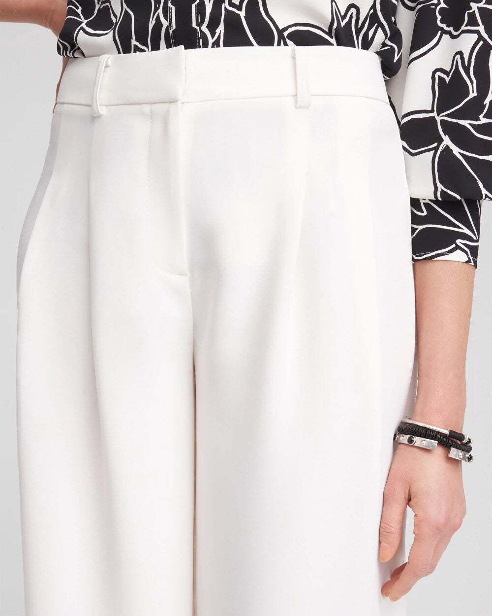 Chico's - Petite Crepe Pleated Relaxed Pants