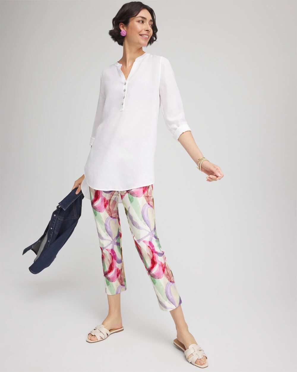 Chico's - Petite Brigitte™ Slub Slim Cropped Pants