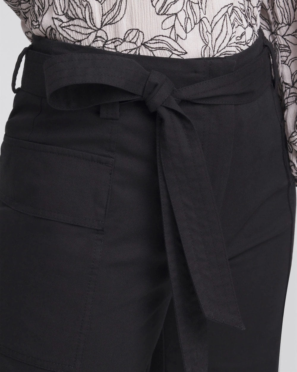Chico's - Petite Belted Twill Utility Cropped Pants