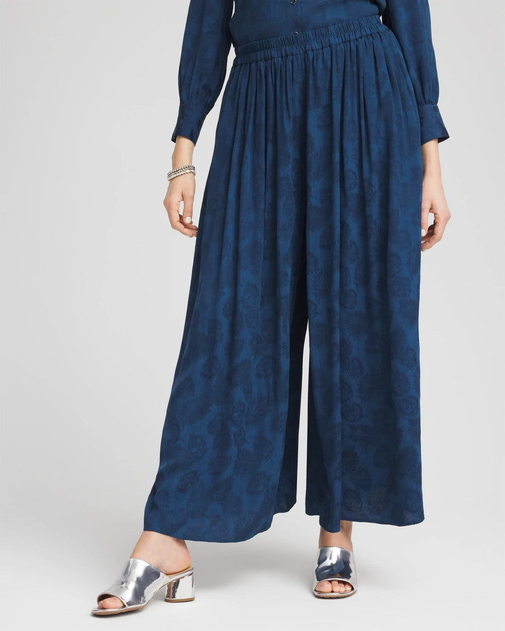 Chico's - Petite Jacquard Culotte Wide-Leg Pants