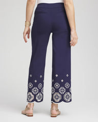 Chico's - Petite Brigitte™ 180 Embroidered Wide-Leg Cropped Pants