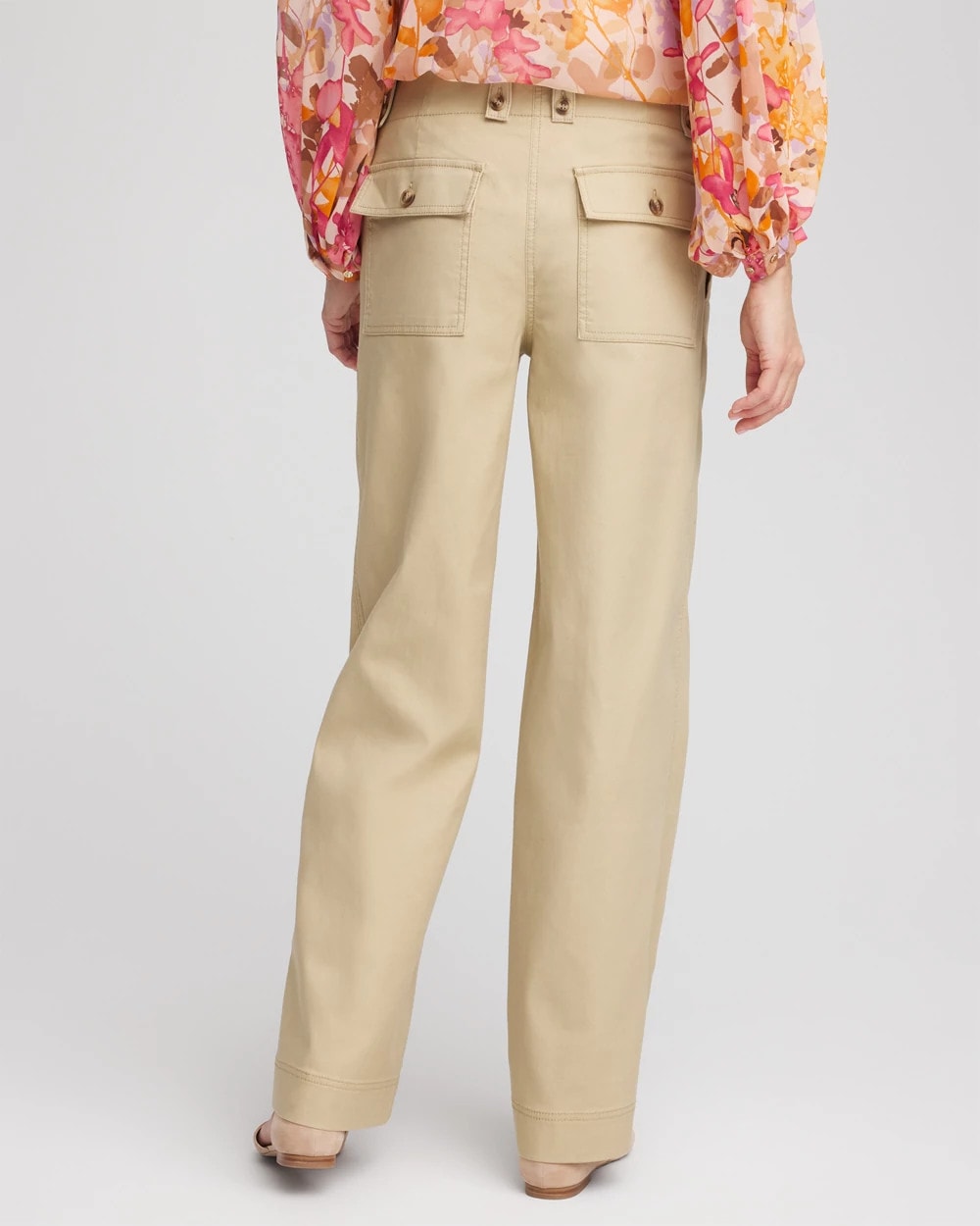 Chico's - Petite Canvas Cargo Wide-Leg Pants