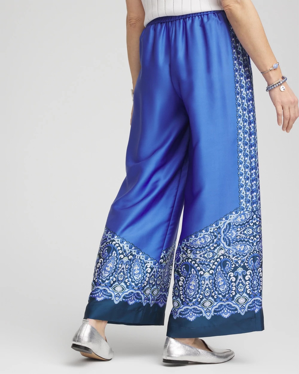 Chico's - Petite Pull-on Paisley Drawstring Cropped Pants