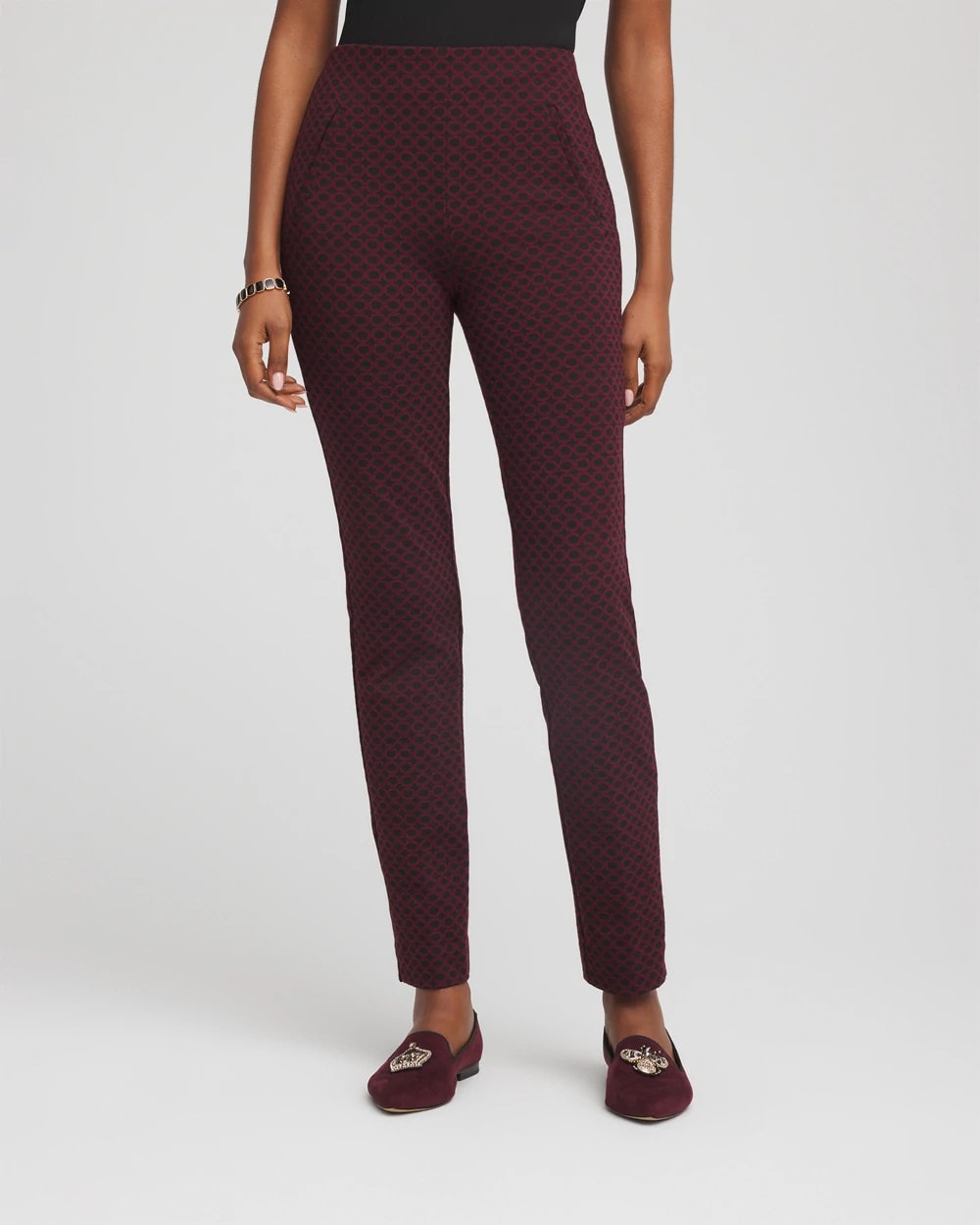Chico's - Petite Circle Jacquard Juliet Slim Ankle Pants
