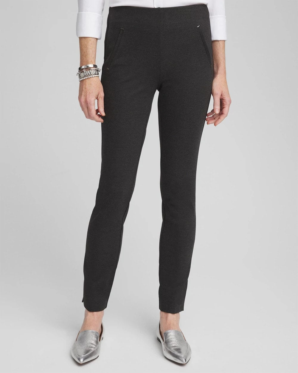 Chico's - Petite Juliet Trim Detail Ponte Ankle Pants